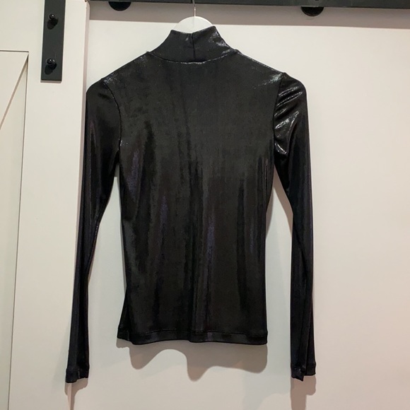 BCBGMaxAzria  Shiny Black Turtleneck - Picture 2 of 2